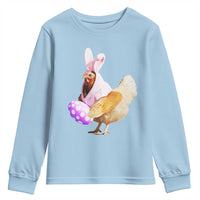 Funny Chicken Bunny Youth Sweatshirt Happy Easter Eggs Farm
