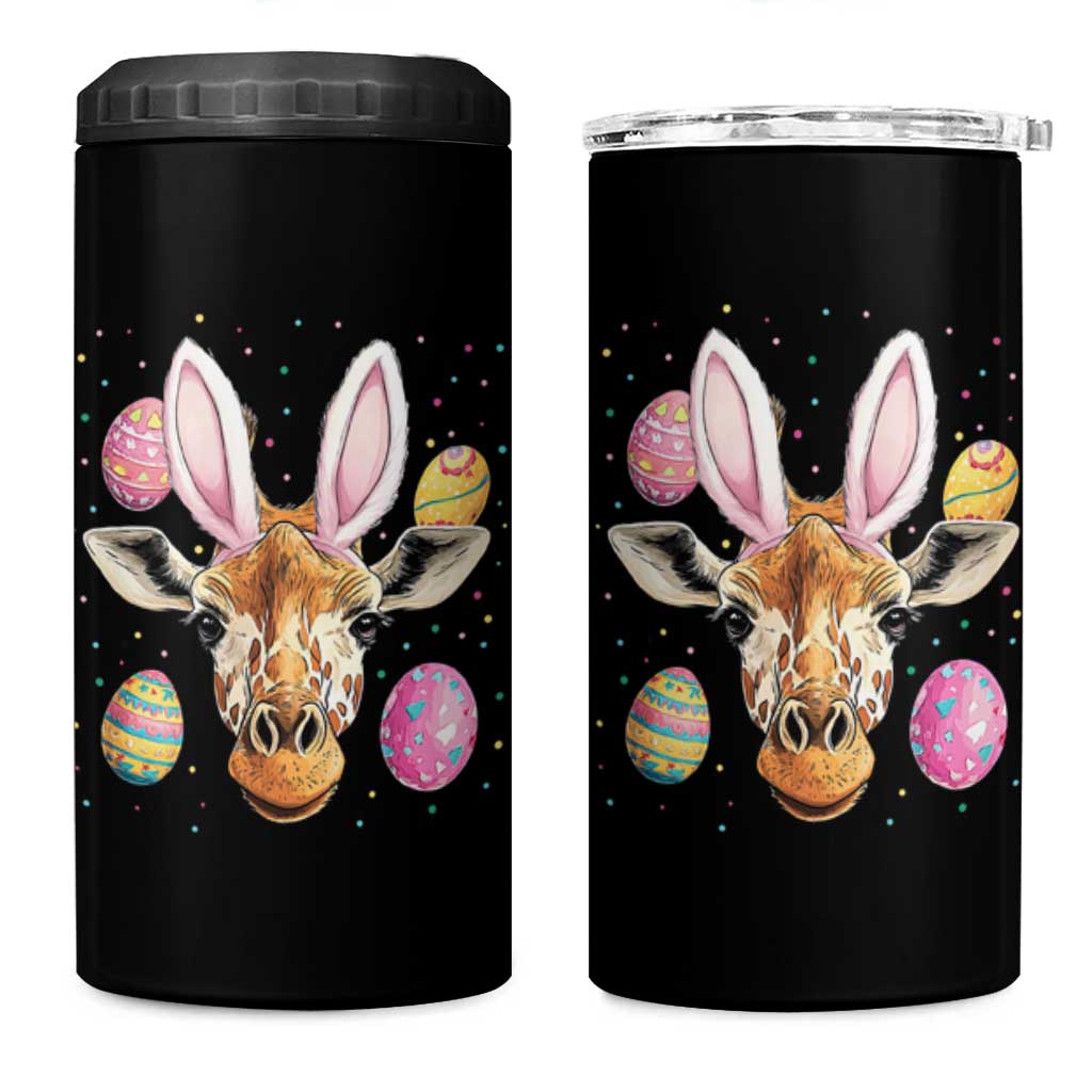 Funny Giraffe Bunny 4 in 1 Can Cooler Tumbler Happy Easter Day Sunday