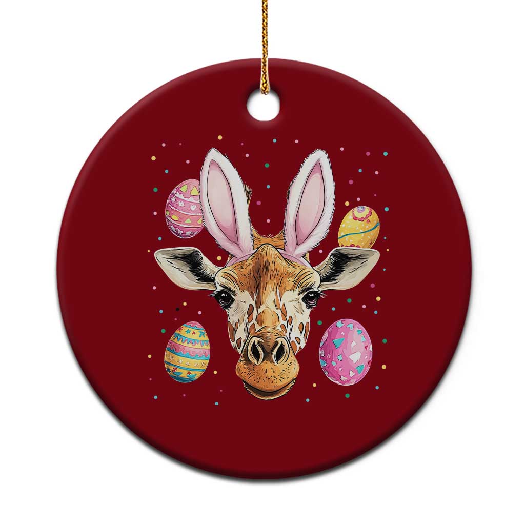 Funny Giraffe Bunny Ceramic Ornament Happy Easter Day Sunday - Wonder Print Shop