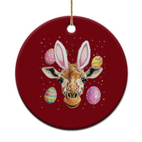 Funny Giraffe Bunny Ceramic Ornament Happy Easter Day Sunday - Wonder Print Shop