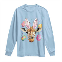 Funny Giraffe Bunny Long Sleeve Shirt Happy Easter Day Sunday