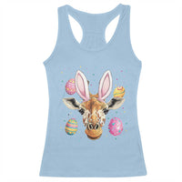 Funny Giraffe Bunny Racerback Tank Top Happy Easter Day Sunday
