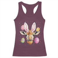 Funny Giraffe Bunny Racerback Tank Top Happy Easter Day Sunday