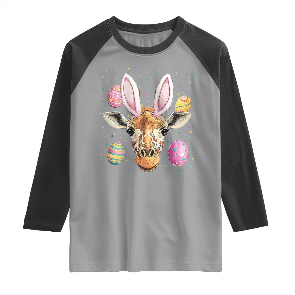 Funny Giraffe Bunny Raglan Shirt Happy Easter Day Sunday