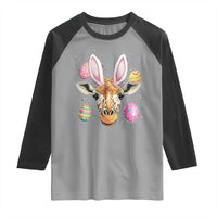 Funny Giraffe Bunny Raglan Shirt Happy Easter Day Sunday