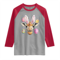 Funny Giraffe Bunny Raglan Shirt Happy Easter Day Sunday