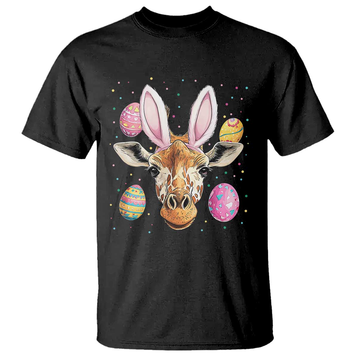 Funny Giraffe Bunny T Shirt Happy Easter Day Sunday