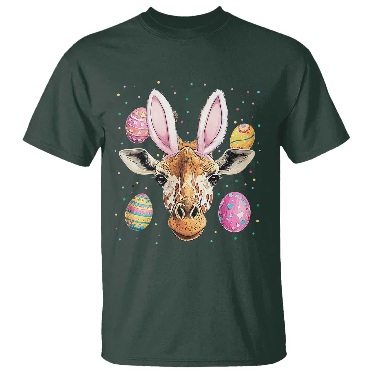 Funny Giraffe Bunny T Shirt Happy Easter Day Sunday