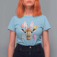 Funny Giraffe Bunny T Shirt For Women Happy Easter Day Sunday