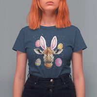 Funny Giraffe Bunny T Shirt For Women Happy Easter Day Sunday