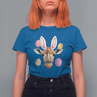 Funny Giraffe Bunny T Shirt For Women Happy Easter Day Sunday