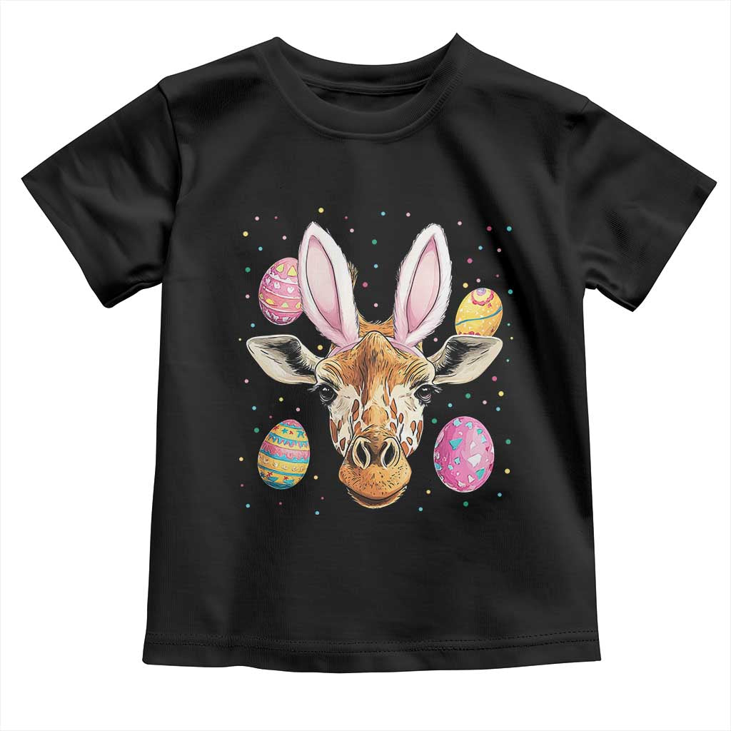 Funny Giraffe Bunny Toddler T Shirt Happy Easter Day Sunday