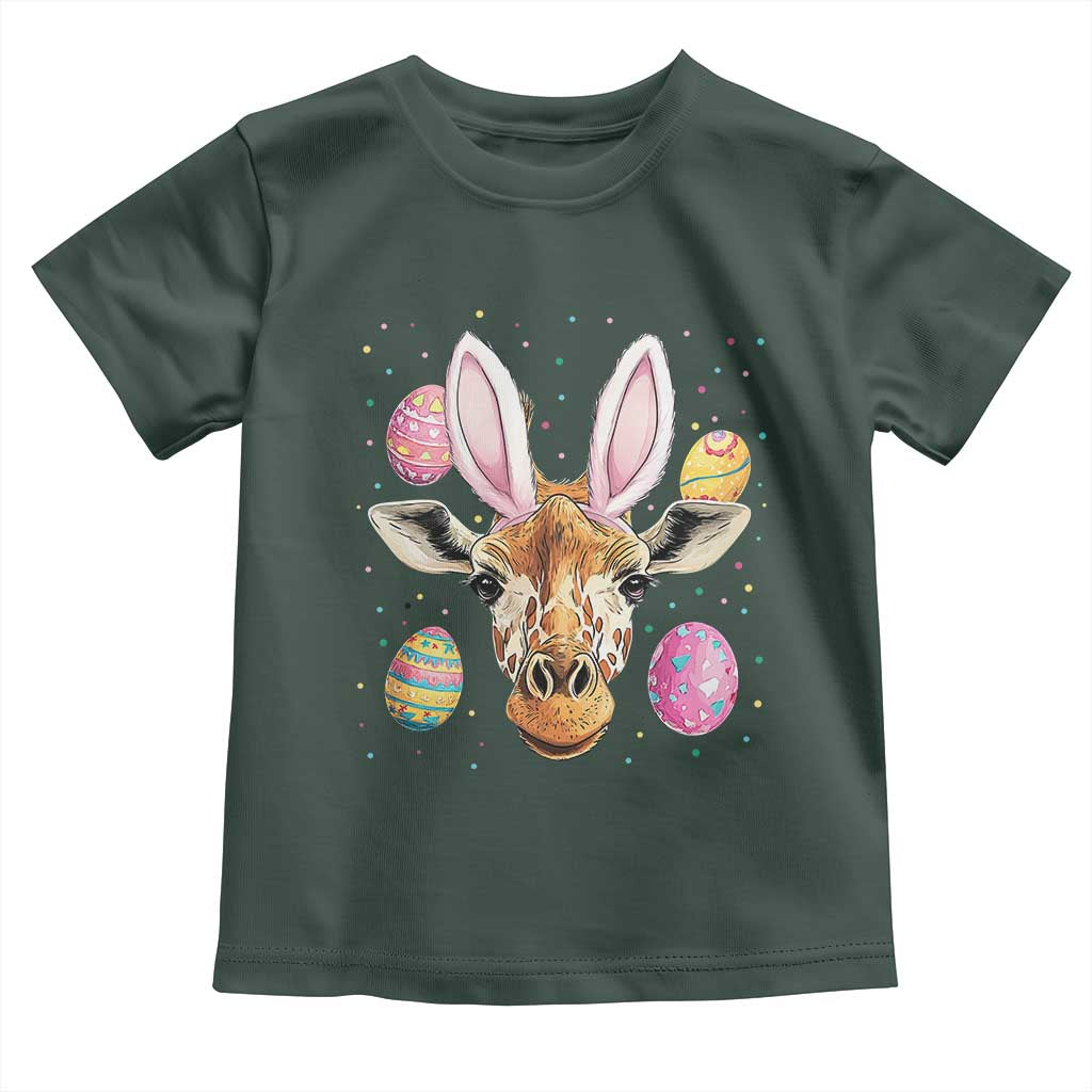 Funny Giraffe Bunny Toddler T Shirt Happy Easter Day Sunday