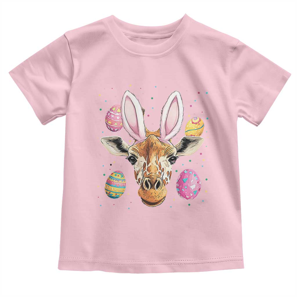 Funny Giraffe Bunny Toddler T Shirt Happy Easter Day Sunday