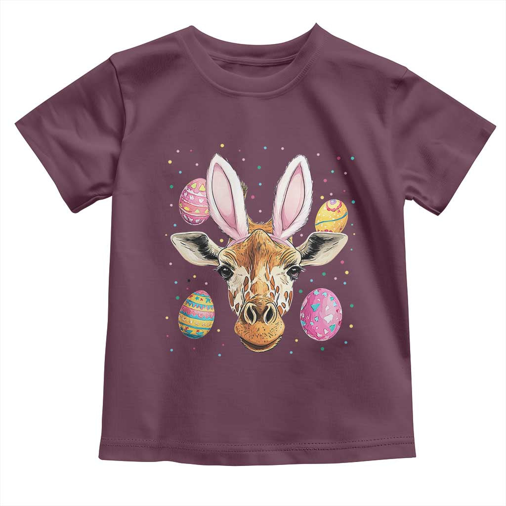 Funny Giraffe Bunny Toddler T Shirt Happy Easter Day Sunday
