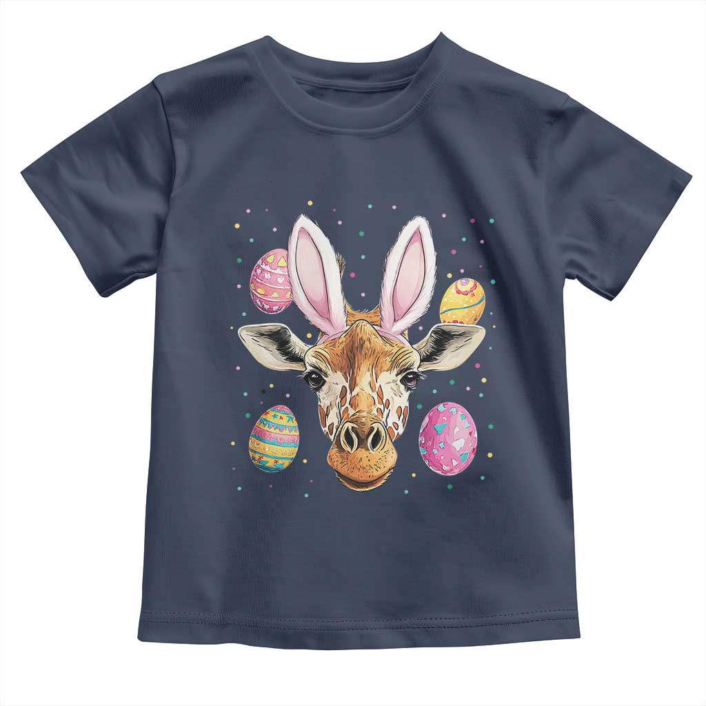 Funny Giraffe Bunny Toddler T Shirt Happy Easter Day Sunday