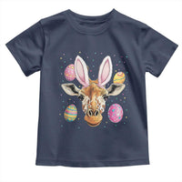 Funny Giraffe Bunny Toddler T Shirt Happy Easter Day Sunday