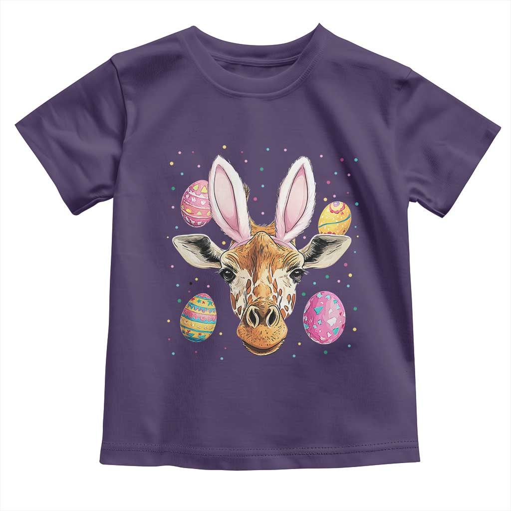 Funny Giraffe Bunny Toddler T Shirt Happy Easter Day Sunday