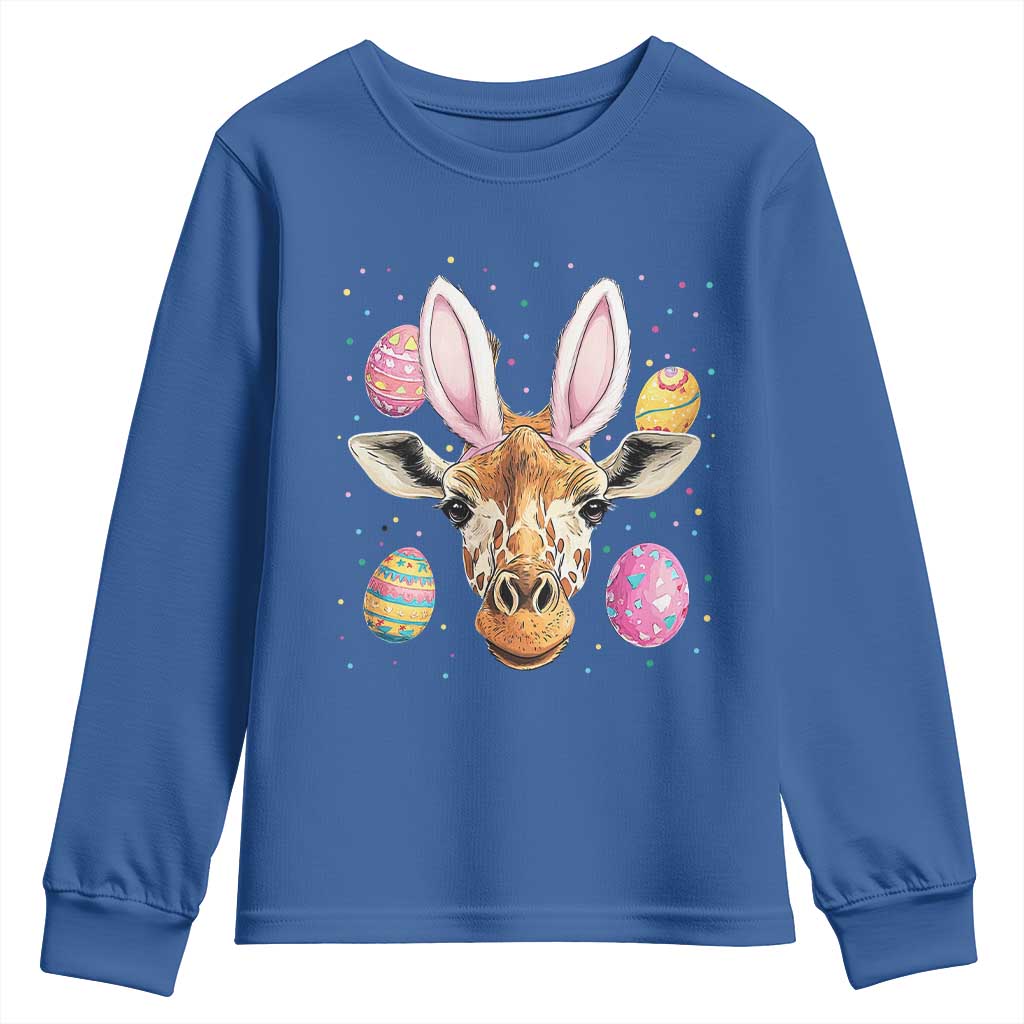 Funny Giraffe Bunny Youth Sweatshirt Happy Easter Day Sunday