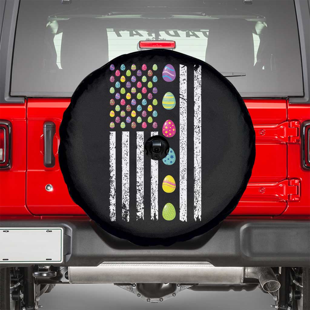 Easter Eggs American Flag Patriotic Spare Tire Cover Happy Easter Day