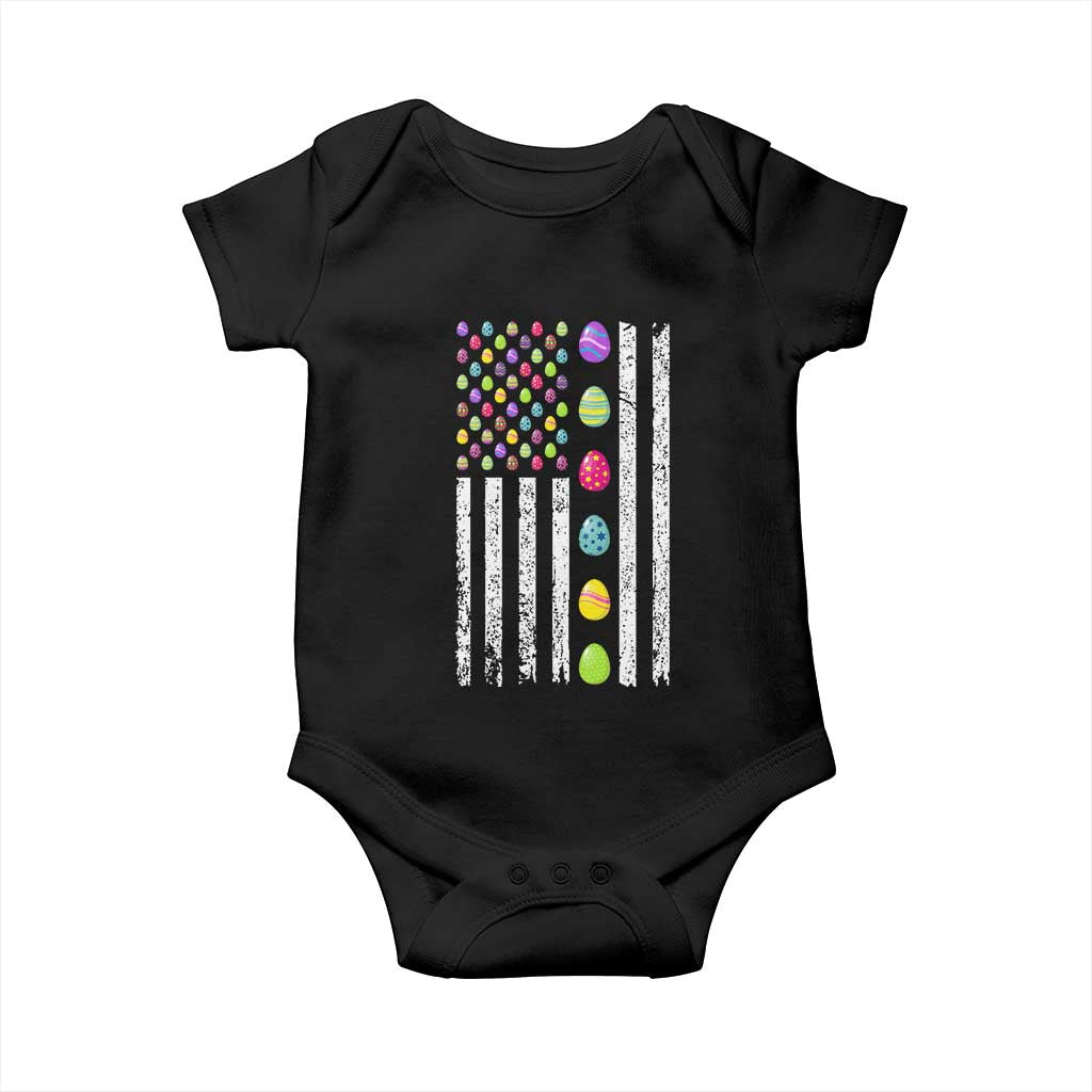 Easter Eggs American Flag Patriotic Baby Onesie Happy Easter Day