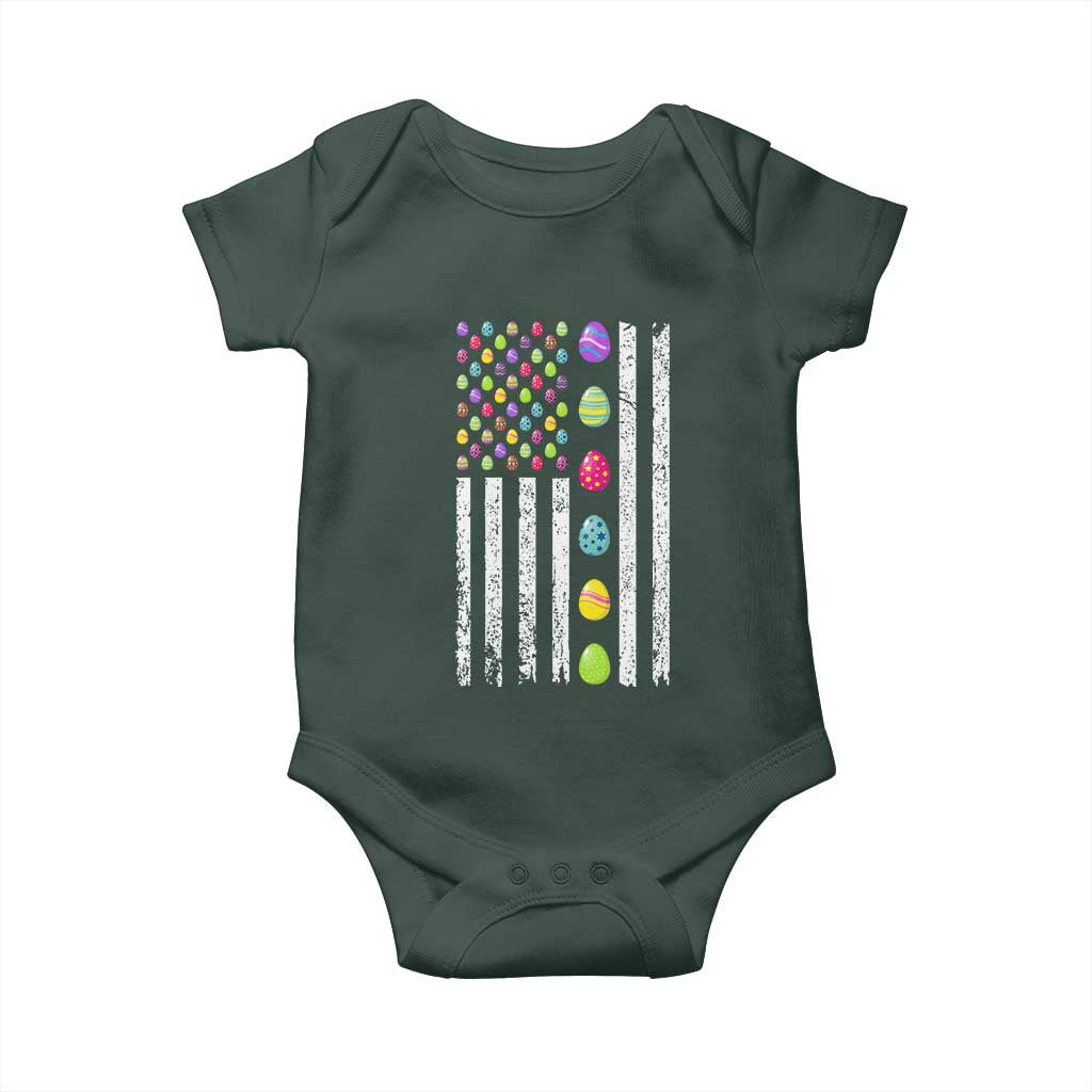 Easter Eggs American Flag Patriotic Baby Onesie Happy Easter Day