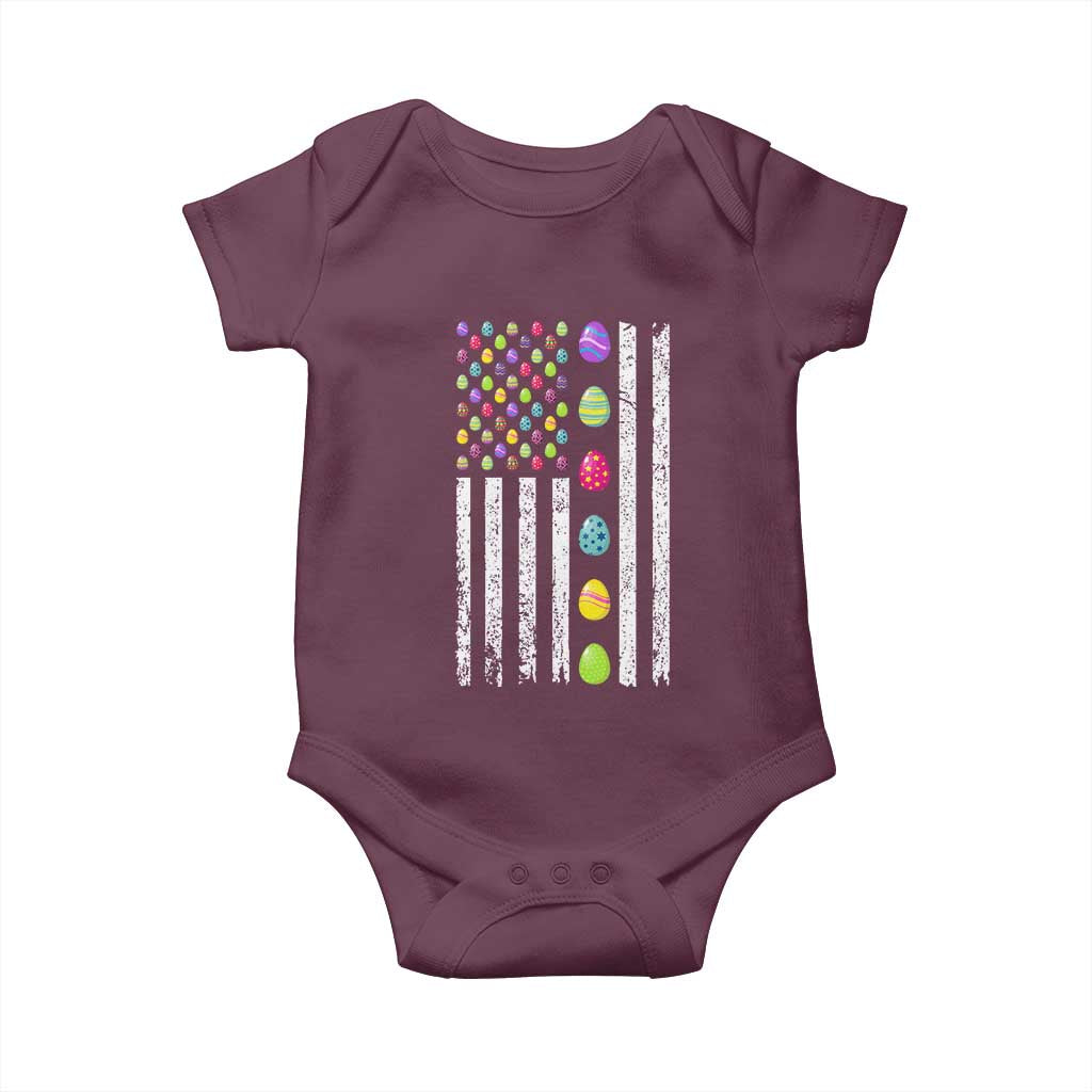 Easter Eggs American Flag Patriotic Baby Onesie Happy Easter Day