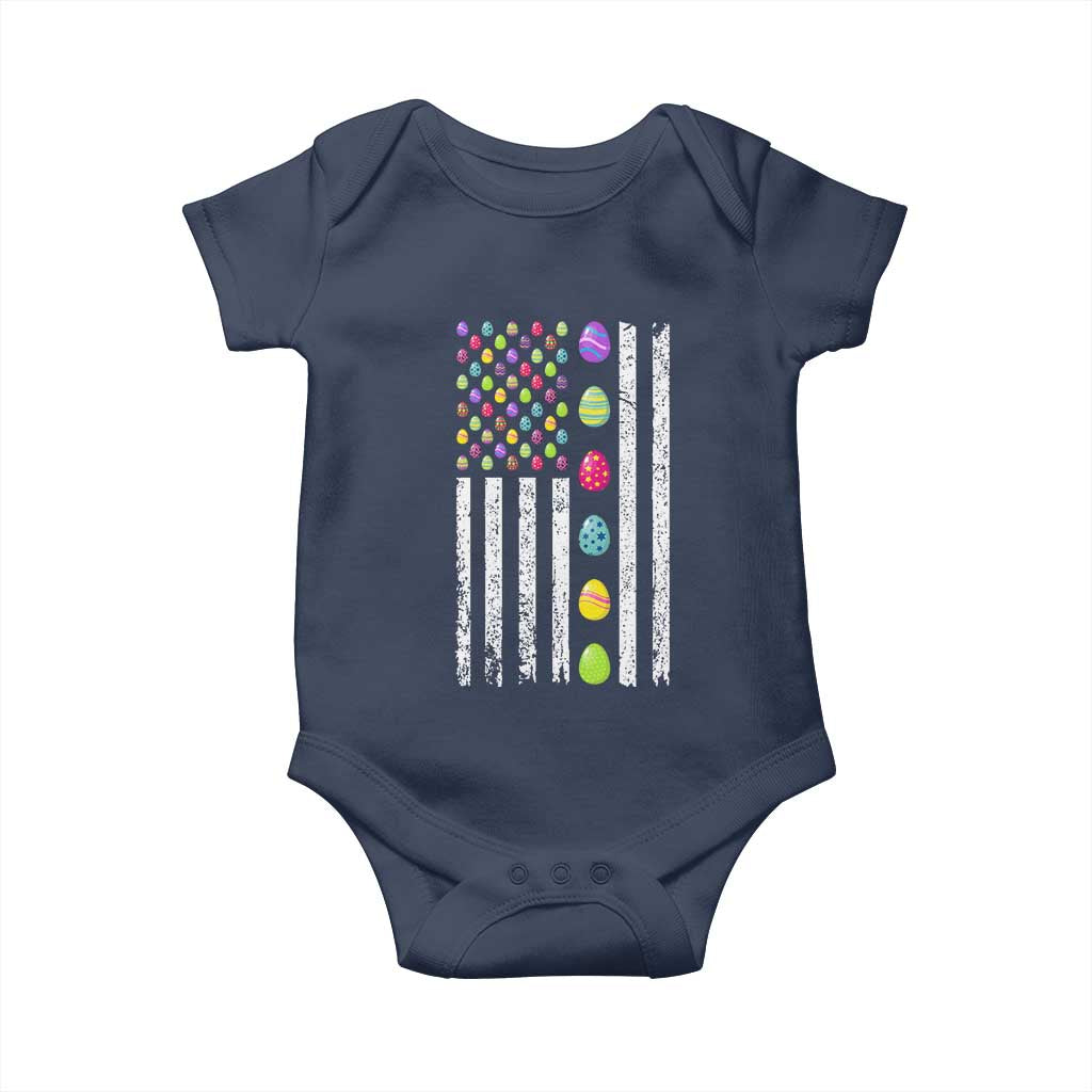 Easter Eggs American Flag Patriotic Baby Onesie Happy Easter Day