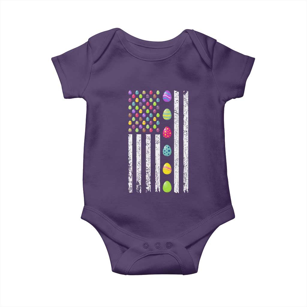 Easter Eggs American Flag Patriotic Baby Onesie Happy Easter Day