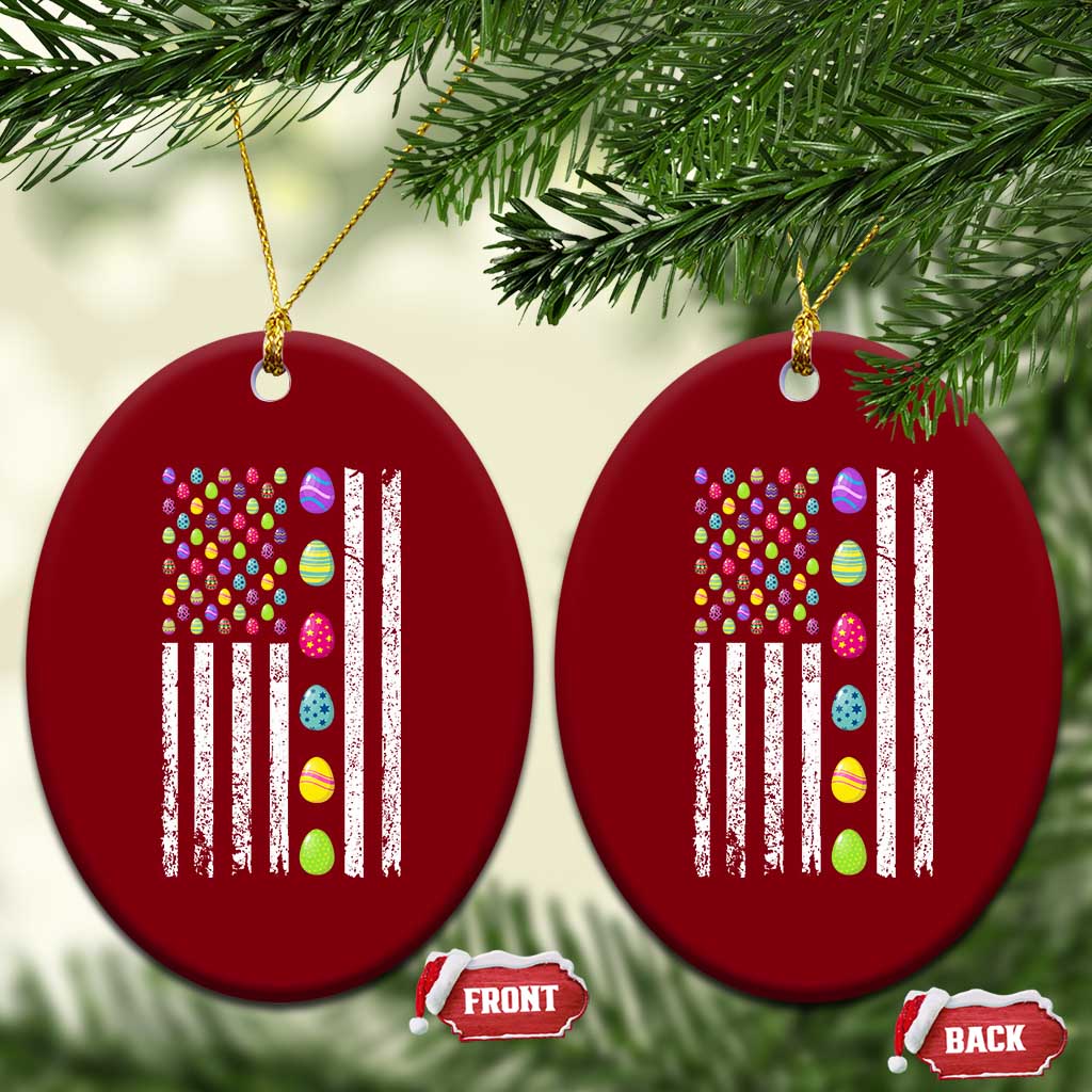Easter Eggs American Flag Patriotic Ceramic Ornament Happy Easter Day - Wonder Print Shop
