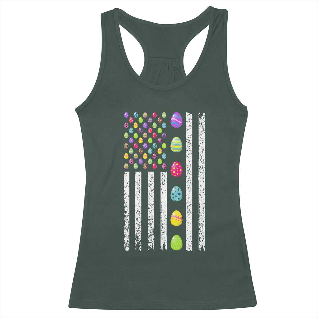 Easter Eggs American Flag Patriotic Racerback Tank Top Happy Easter Day
