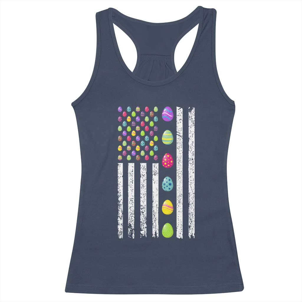 Easter Eggs American Flag Patriotic Racerback Tank Top Happy Easter Day
