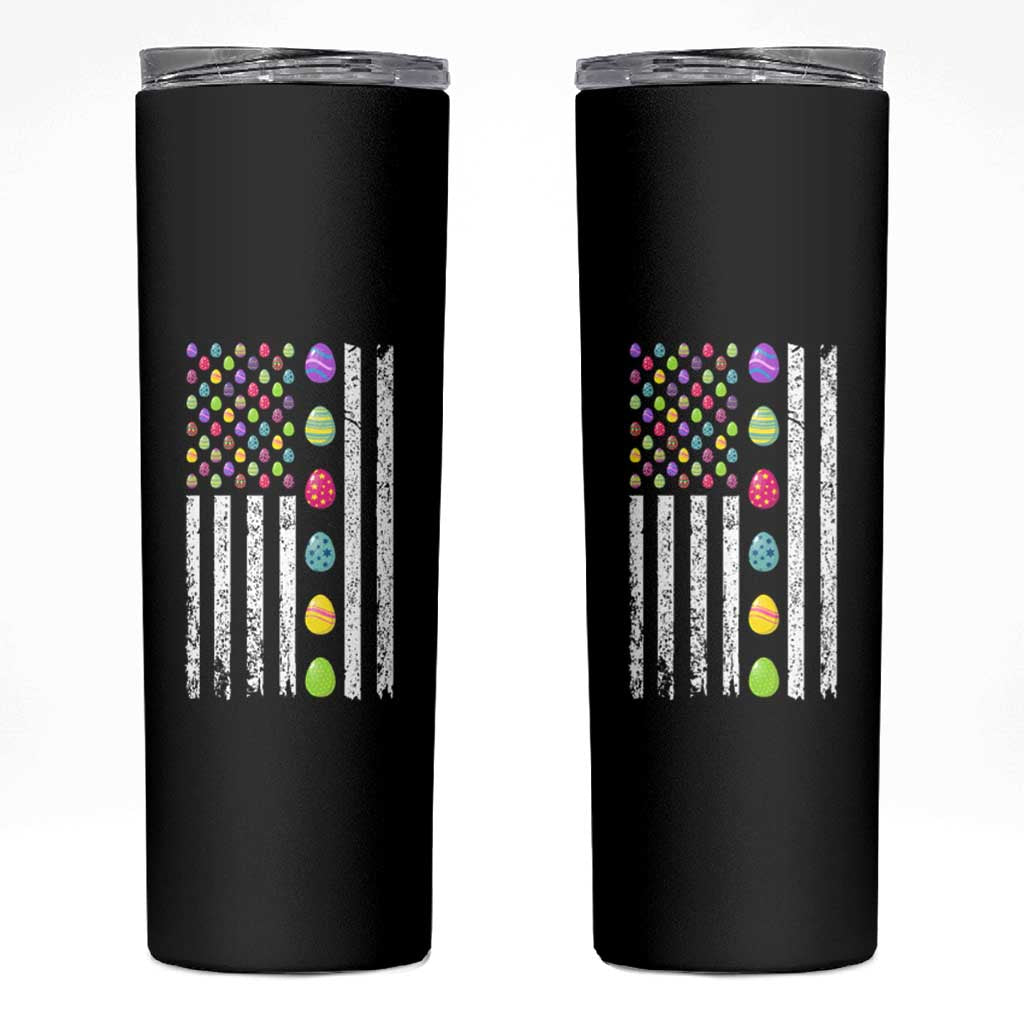 Easter Eggs American Flag Patriotic Skinny Tumbler Happy Easter Day
