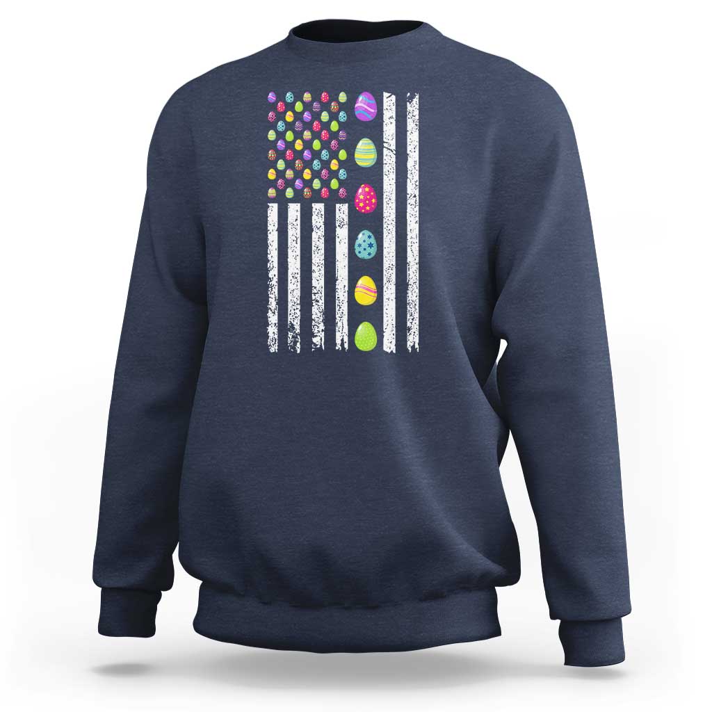 Easter Eggs American Flag Patriotic Sweatshirt Happy Easter Day