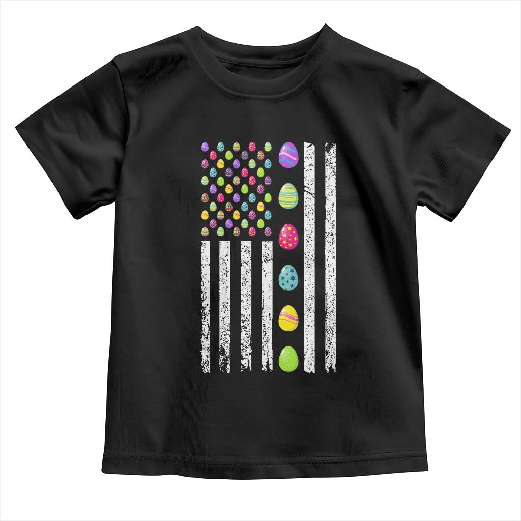 Easter Eggs American Flag Patriotic Toddler T Shirt Happy Easter Day