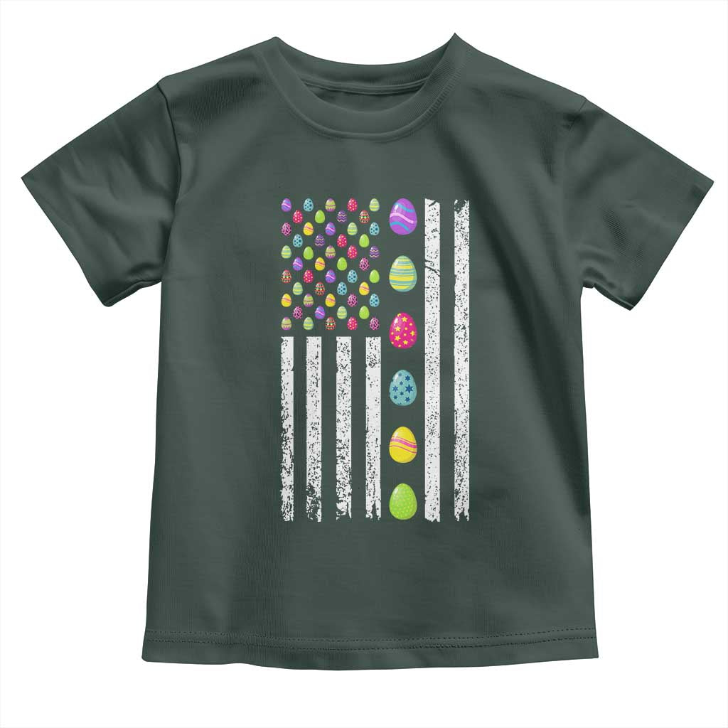 Easter Eggs American Flag Patriotic Toddler T Shirt Happy Easter Day