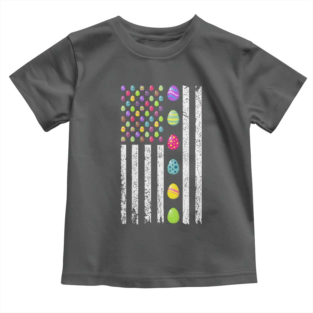 Easter Eggs American Flag Patriotic Toddler T Shirt Happy Easter Day