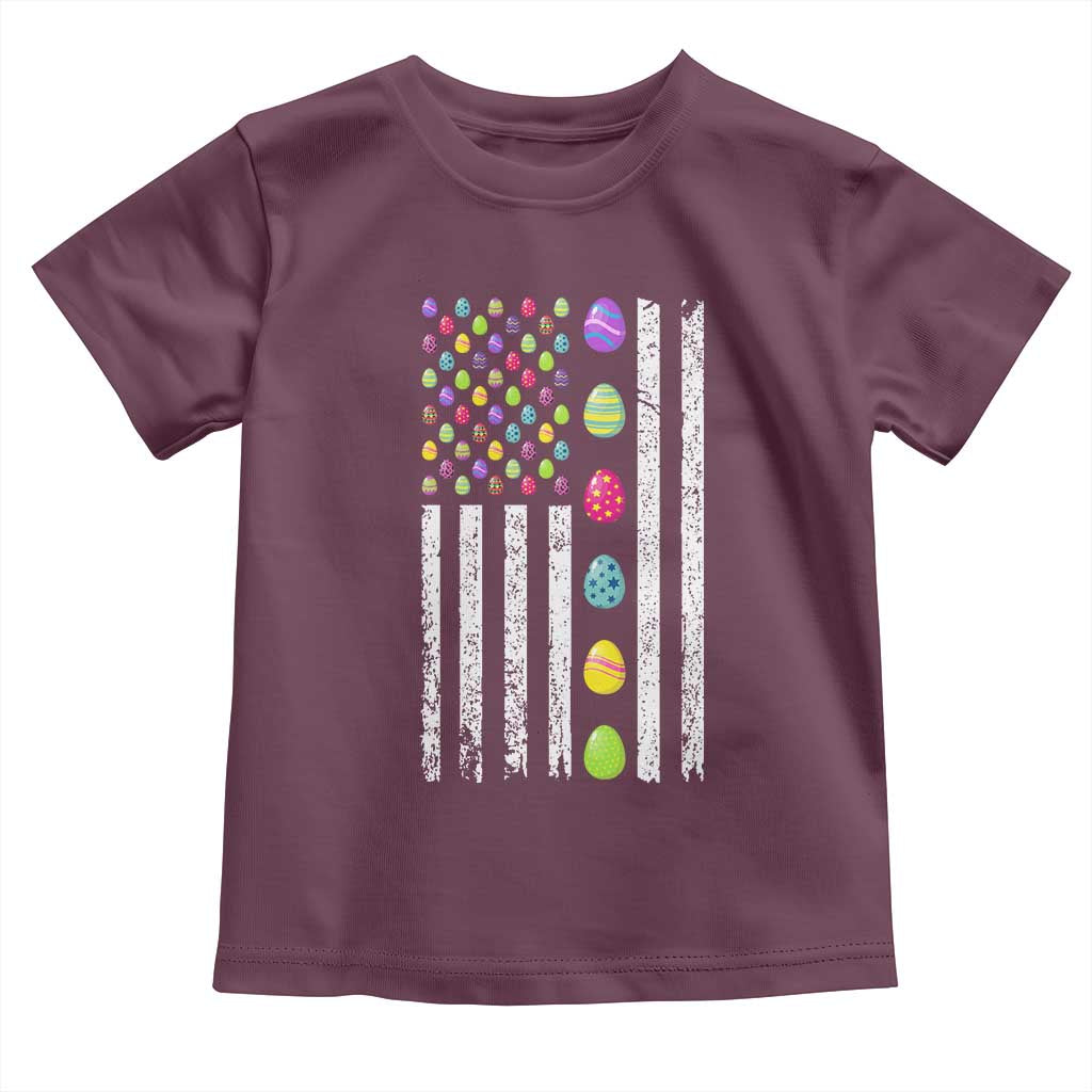 Easter Eggs American Flag Patriotic Toddler T Shirt Happy Easter Day