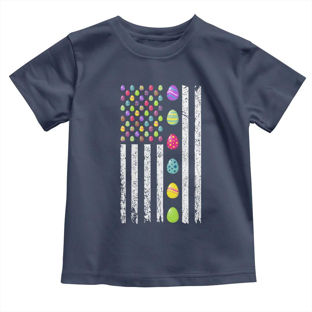 Easter Eggs American Flag Patriotic Toddler T Shirt Happy Easter Day