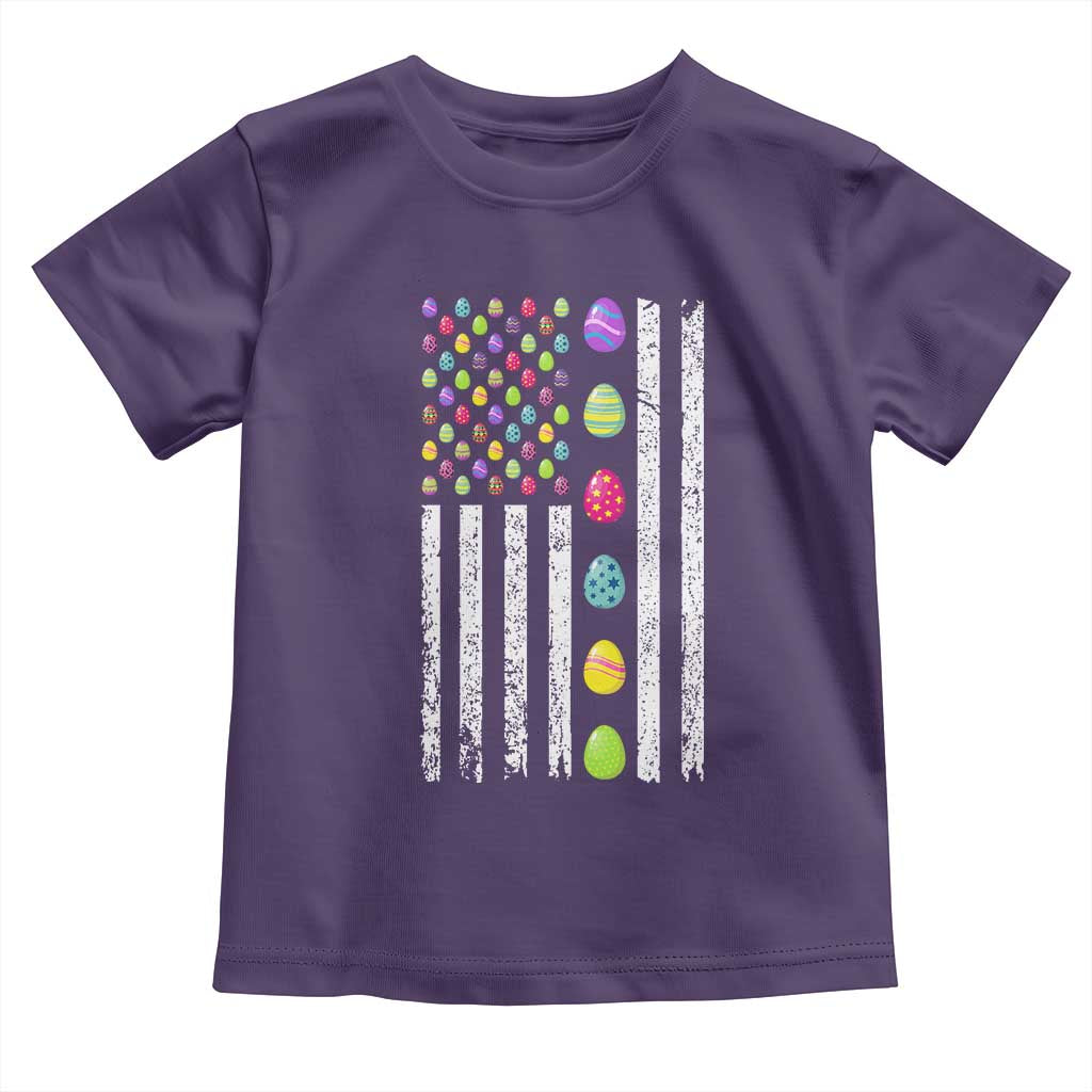 Easter Eggs American Flag Patriotic Toddler T Shirt Happy Easter Day