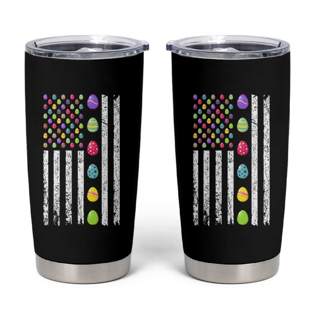 Easter Eggs American Flag Patriotic Tumbler Cup Happy Easter Day