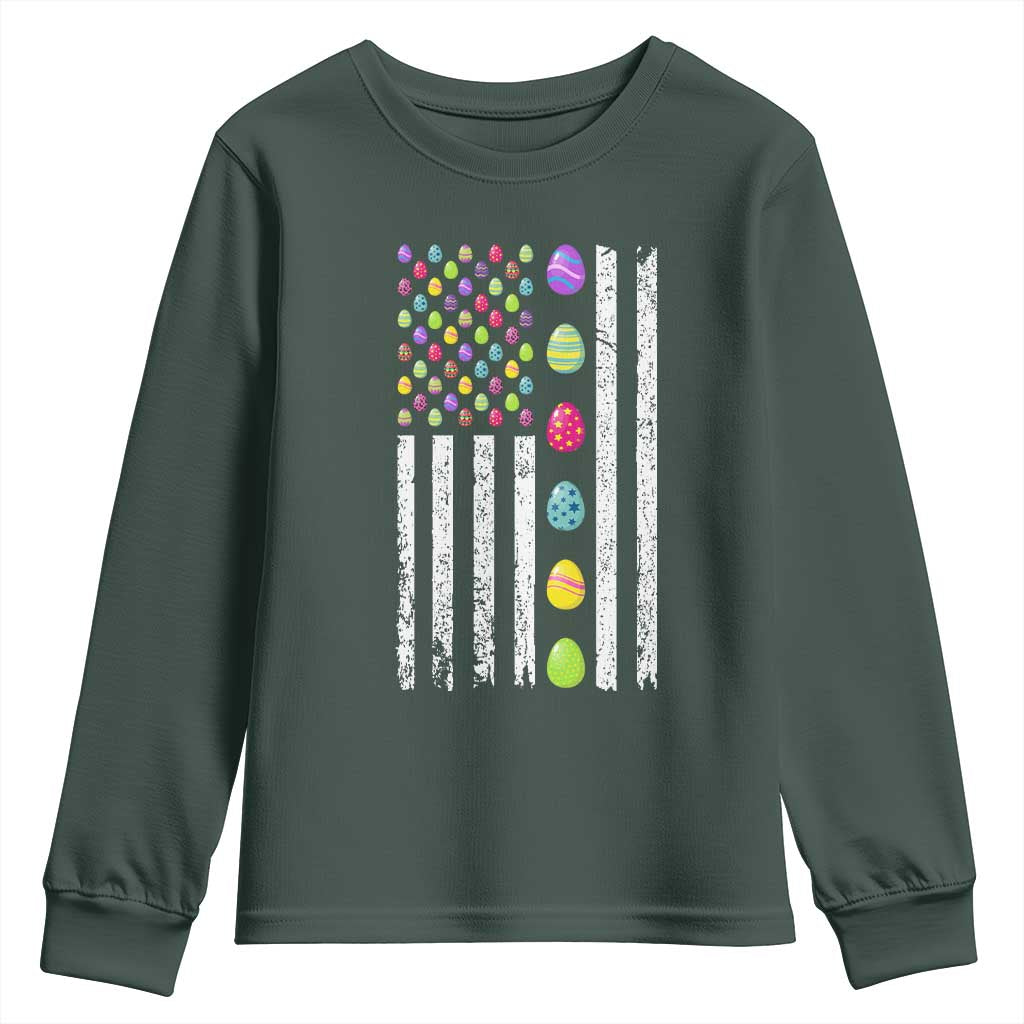 Easter Eggs American Flag Patriotic Youth Sweatshirt Happy Easter Day