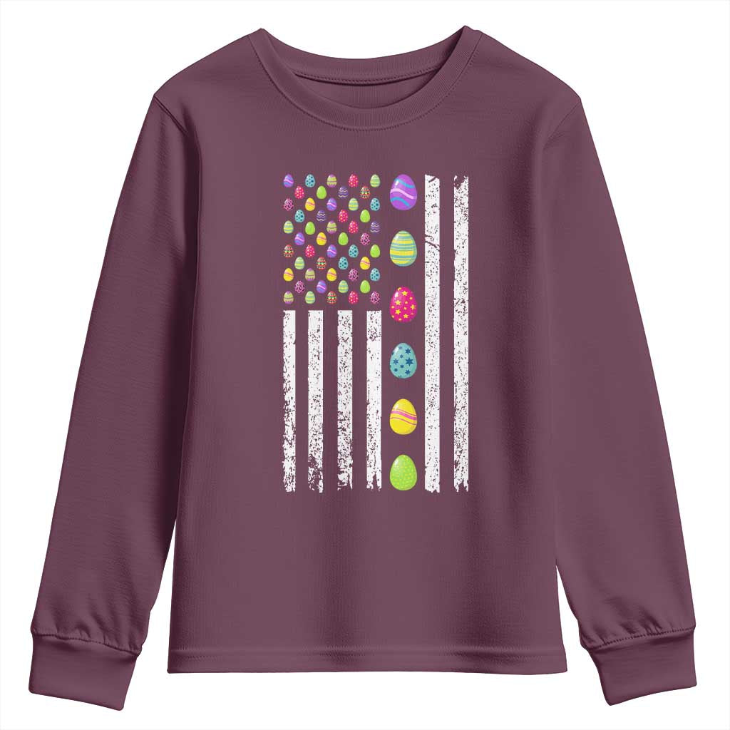 Easter Eggs American Flag Patriotic Youth Sweatshirt Happy Easter Day