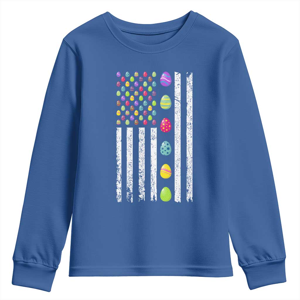Easter Eggs American Flag Patriotic Youth Sweatshirt Happy Easter Day