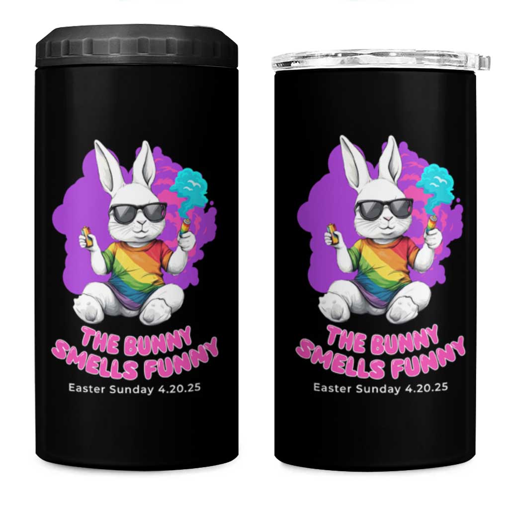 Happy 420 Easter 4 in 1 Can Cooler Tumbler The Bunny Smells Funny