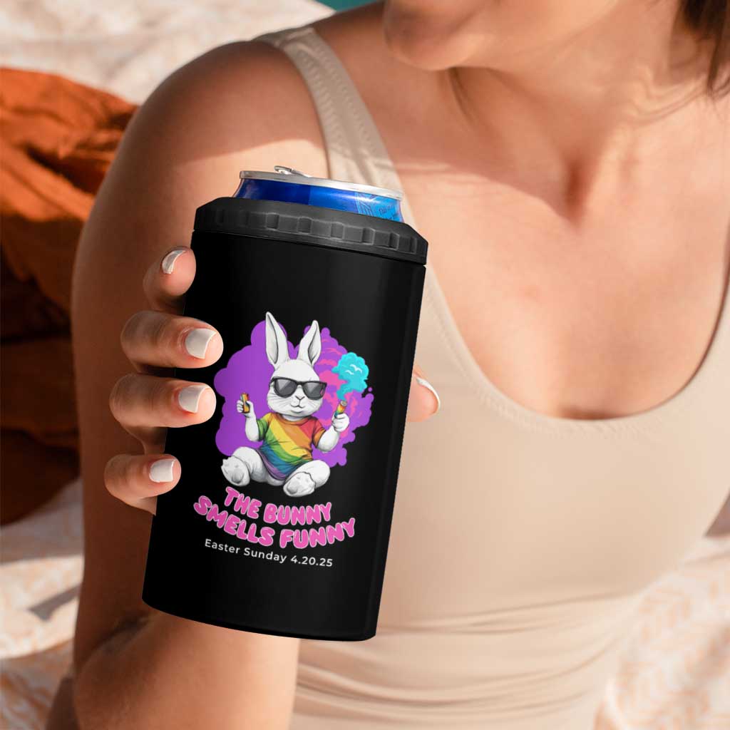 Happy 420 Easter 4 in 1 Can Cooler Tumbler The Bunny Smells Funny