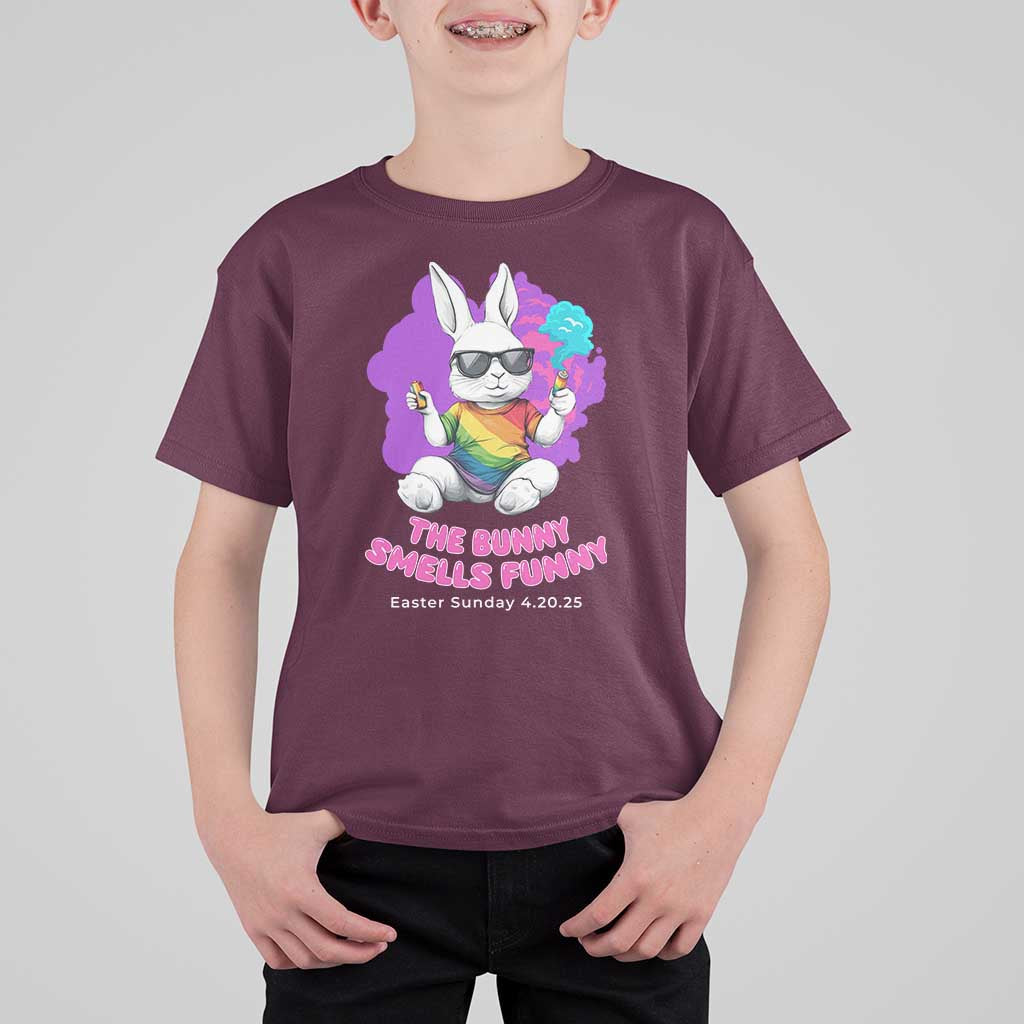 Happy 420 Easter T Shirt For Kid The Bunny Smells Funny