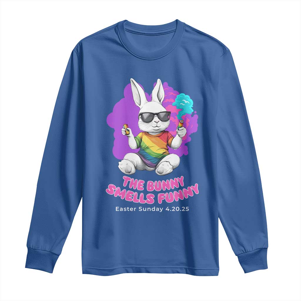 Happy 420 Easter Long Sleeve Shirt The Bunny Smells Funny