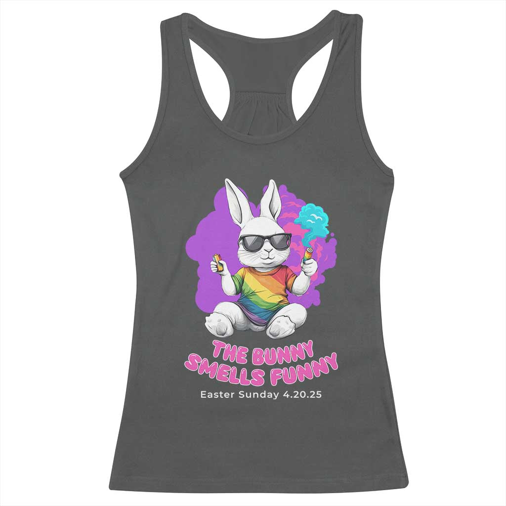 Happy 420 Easter Racerback Tank Top The Bunny Smells Funny