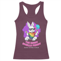 Happy 420 Easter Racerback Tank Top The Bunny Smells Funny